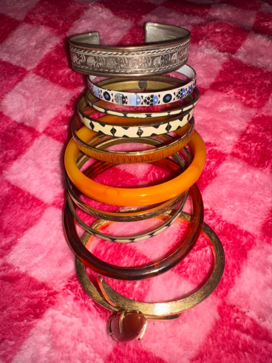 Jewelry - Stackable Mixed Metal and Resin Bangle Bracelet Lot